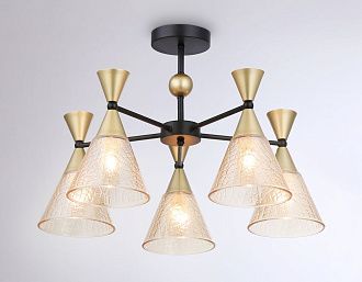 Подвесной светильник **25-38 см, 5*E27*60W, K, Ambrella Light Traditional TR3171, черный, золото