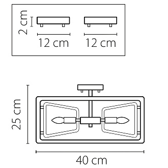 Люстра потолочная 4*4 см, 4*E14*24W, Золото; Черный матовый Lightstar Regolo 713347
