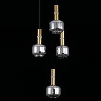 Подвесной светильник *30*30-160 см, 4*G9*15W, Citilux Lass CL249021, Золото\Черный