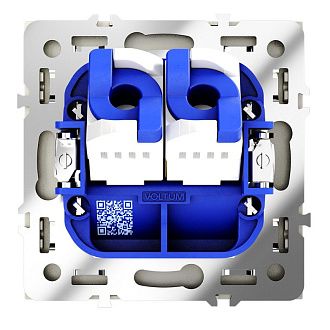 Розетка компьютерная встраиваемая Voltum S70 двойная RJ45+RJ45 кат.6, шелк пластик Soft touch VLS060204