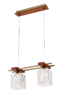 Люстра L420 x W150 x H200(900), мм, 2*40W (80W), AB+BEECH (Бронза+Бежевый) Sfera Sveta 85662/2P AB+BEECH