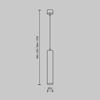 Подвесной светильник  5,2*30 см, LED 12W, 4000К, Черный Maytoni Focus LED P072PL-L12B4K-1