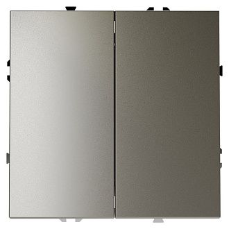 Выключатель встраиваемый Voltum S70 двухклавишный 10А, шелк пластик Soft touch VLS020104