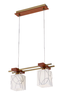 Люстра L420 x W150 x H200(900), мм, 2*40W (80W), AB+BEECH (Бронза+Бежевый) Sfera Sveta 85662/2P AB+BEECH
