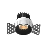 Встраиваемый светильник 5,4*5,4*5,3 см, LED, 7W, 3000К, Maytoni Technical ROUND DL058-7W3K-TRS-B черный, вр 5,5 см