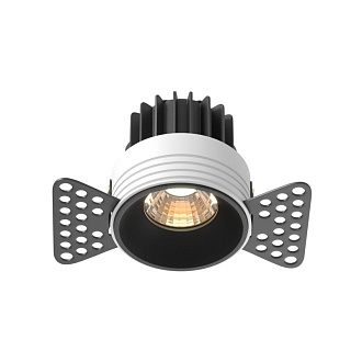 Встраиваемый светильник 5,4*5,4*5,3 см, LED, 7W, 3000К, Maytoni Technical ROUND DL058-7W3K-TRS-B черный, вр 5,5 см