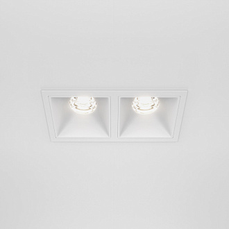 Светильник 13 см, 20W, 4000K, Maytoni Downlight Alfa LED DL043-02-10W4K-SQ-W, белый, вр 5,5*11,5 см
