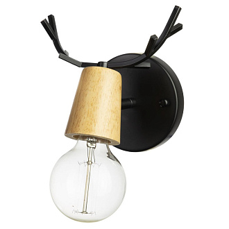 Бра LOFT IT Sven 10024/1W Black, черный-дерево
