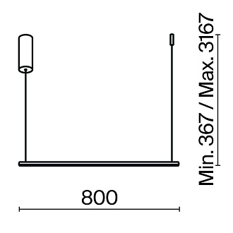 Подвесной светильник 80*1,7*316,7 см, LED, 10W, 4000К, Maytoni Halo MOD246PL-L16BK черный
