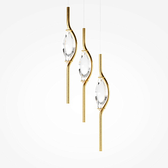 Каскадная люстра 30*30*365 см, LED, 3000К, Maytoni Foresight MOD347PL-L24BS3K латунный