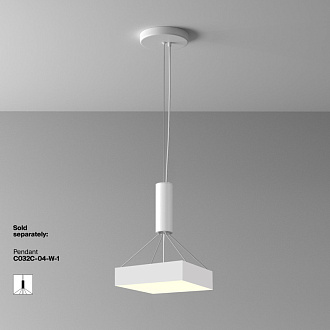 Накладной светильник 30*30*6 см, LED, 36W, 3000К, Maytoni Technical Zon C032CL-36W3K-SQ-W белый