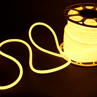 Светодиодный гибкий неон Гибкий неон 220V 9,6W 144Led 2835 IP67 круглый теплый белый, 50 м Elektrostandard