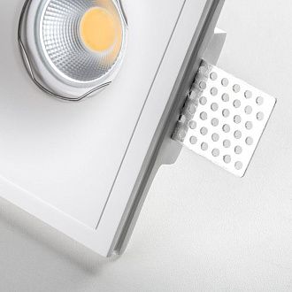 Встраиваемый светильник 12*12*-4 см, 1*GU10*12W, Lightstar Anello 002000, белый, вр 12 см