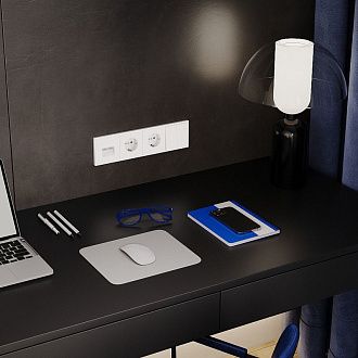 Рамка пластиковая Voltum S70 на 4 поста, белый матовый пластик Soft touch VLS100402