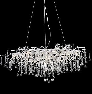 Светильник подвесной ElegantLight DZN-8193 SILVER/СЕРЕБРО D1200*600/H2000/13/G9/35W RAIN 22-07