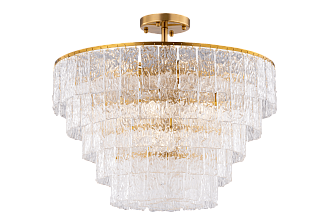 Люстра Ø650 x H520, мм, 15*40W (600W), BRASS+CLEAR LIGHT(ЛАТУНЬ+ ПРОЗРАЧНЫЙ  ХРУСТАЛЬ) NewRgy 5011/15 LT BRASS+CLEAR LIGHT