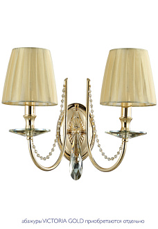 Бра 33*20 см, Crystal Lux VICTORIA AP2 GOLD/AMBER золото