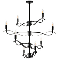 Люстра потолочная 85*167 см, 8*E14*48W, Черный матовый Lightstar Ragno 733287