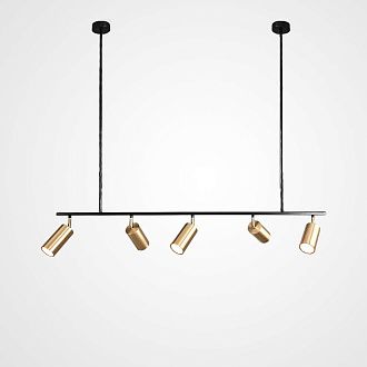 Подвесной светильник Long John L110 110*9*15,5 см, 5*GU10*30W, ImperiumLoft LINO01, Чёрный, Латунь