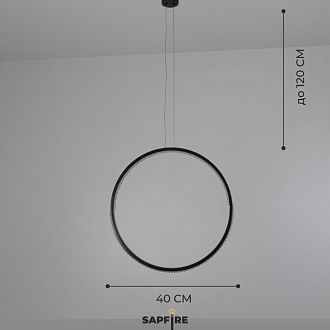 Светильник подвесной SAPFIR SPF-8818 ЧЕРНЫЙ D400/H1500/1/LED/.W/4500K HOOP2 23-05