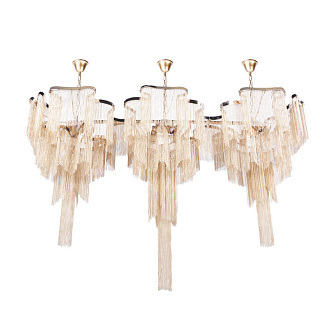 Подвесной светильник 140*45*80 см, 12*E14 Loft it Stream 10208/1400R Gold