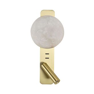Настенный светильник 34 см, 9W, 2700K, Odeon Light Hightech Albergo 7164/9WL, латунь