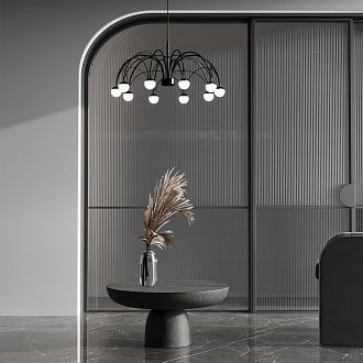 Подвесной светильник 65*65*50-110 см, LED*35W, 4000K, Eurosvet Ragno 90034/10, черный, a069301