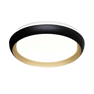 Cветильник 38*8,7 см, LED 48W, 4000 К, IP43, белый/черный/золотой, пластик Sonex Tofiq Black, 7651/DL