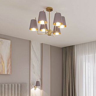 Светильник 71*71*63 см, 6*E14*40W, Eurosvet Topanga 60173/6, латунь, a069017
