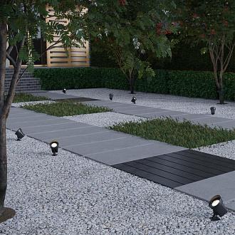 Светильник ландшафтный светодиодный грунтовой 9,8*11,7* см, LED 13W*3000 К, Novotech Street Landscape, черный, 359218