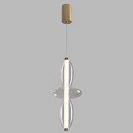 Светильник 18 см, 14W, 3000K, Crystal Lux QUASAR SP14W LED TRANSPARENT, золото