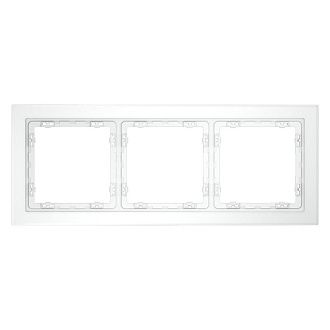 Рамка стеклянная Voltum S70 на 3 поста, белый,матовый,стекло Стекло/пластик матовая VLS110302