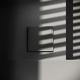 Перекрестный переключатель встраиваемый Voltum S70 одноклавишный 10А, титан пластик Soft touch VLS010506