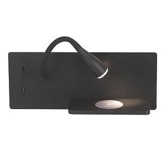 Бра 30**12- см, 2*LED*3+8W, 3000K, Crystal Lux Elqi CLT 217W Qi+USB BL, Черный