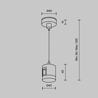 Подвес тросовый с прямым коннектором питания Maytoni Flarity TRA157SW-IPC1-BS, латунь