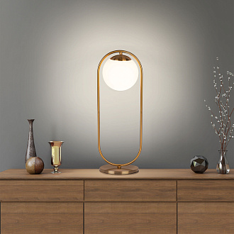 Настольная лампа с круглым плафоном Eurosvet Ringo 01138/1 золото