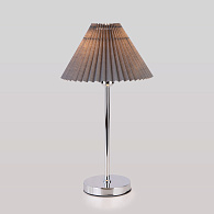 Настольная лампа с абажуром 29 см Eurosvet Peony 01132/1 хром/графит