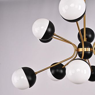 Люстра на штанге Rewire Custom Orb Chandelier in 1950 80*80*100 см, 12*LED*25W, ImperiumLoft 40.1328.MT.20.CH, Латунь