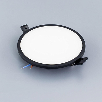 Светильник, 14 см, 15W, 3000К, черный, теплый свет, Citilux Омега CLD50R152, встраиваемый LED, вр 12,5 см