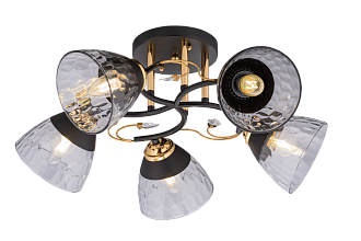 Люстра Ø560 x H240, мм, 5*40W (200W), BLACK+GOLD (Черный+золото) Rilon 06535/5 BLACK+GOLD