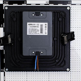 Светильник, 14 см, 15W, 3000К, черный, теплый свет, Citilux Омега CLD50K152, встраиваемый светодиодный