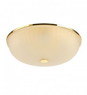 Потолочный светильник F-Promo Costa 2752-5C, D400*H110, каркас золотого цвета, плафон из рифленого матового белого стекла