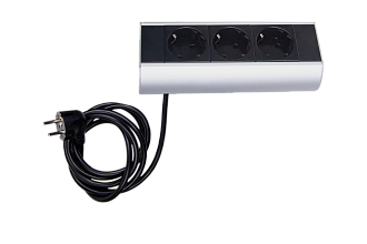 Donel Настольный розеточный блок Ovaledesign в сборе: 3х220V, кабель 3м с вилкой, DDSBCNU6O-3PSANC3M