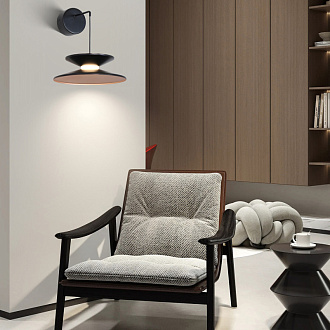 Бра 22*20*13,5 см, 4W, Favourite Platt 4372-1W матовое золото, черный матовый и белый акрил