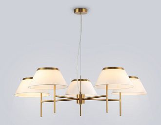 Подвесная люстра с абажурами **29-108 см, 5*E14*40W, K, Ambrella Light High Light LH72473, латунь