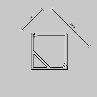 Рассеиватель для профиля 16×16 (Угол, Чёрный, 2 м), ALM-1616S-B-DF-2M 642028, 200*2*1 см, Maytoni Led Strip 642028, Черный