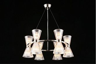 Подвесная люстра 65*70-160 см, 12*E14, 40W, Aployt Elinor APL.801.13.12, хром