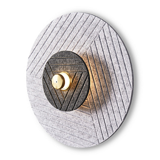 Настенный светильник 41 см, 5W, 3000K, Freya Acoustic FR5494WL-L4GR, черный-серый