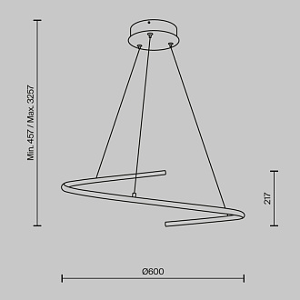 Подвесной светильник 60*60*325,7 см, LED, 31W, 3000К, Maytoni CURVE MOD242PL-L33BSK латунный