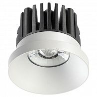 Встраиваемый светильник 8 см, 10W, 3000К, белый, теплый свет, Novotech 357585, LED, вр 7 см